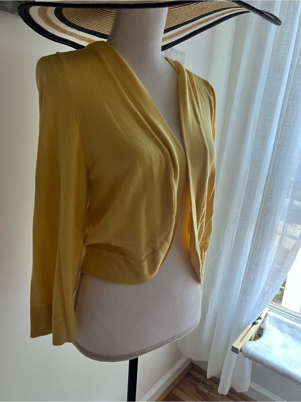 Jessica Yellow Open-Front Lightweight Cardigan - Picture 2 of 4